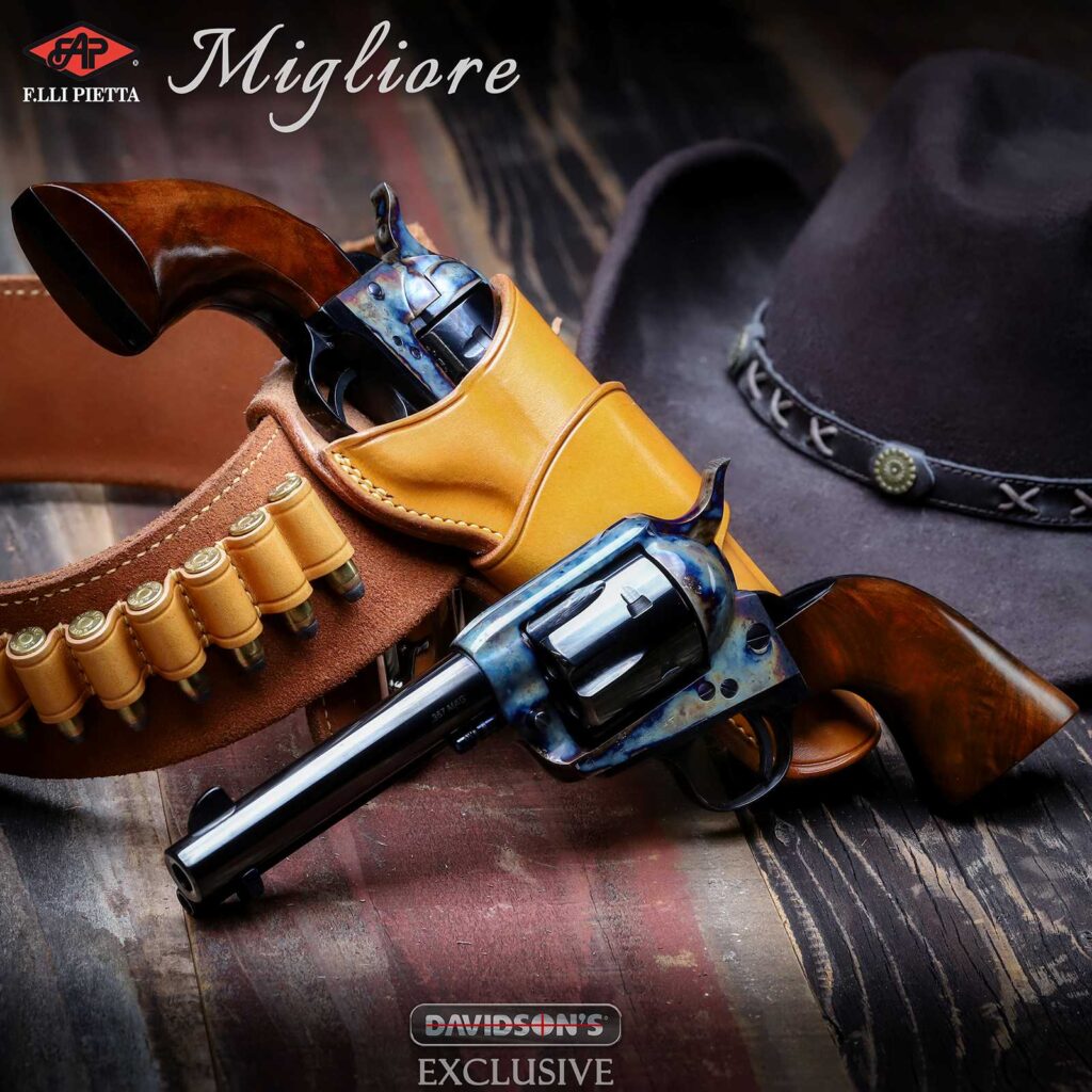 Photo of two revolvers in a cowboy style