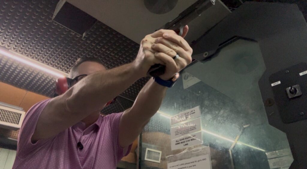 photo of author shooting the colt