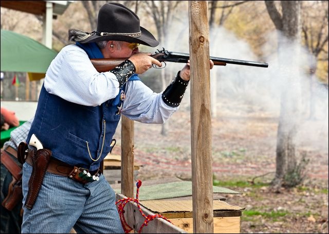 cowboy shooting rifle