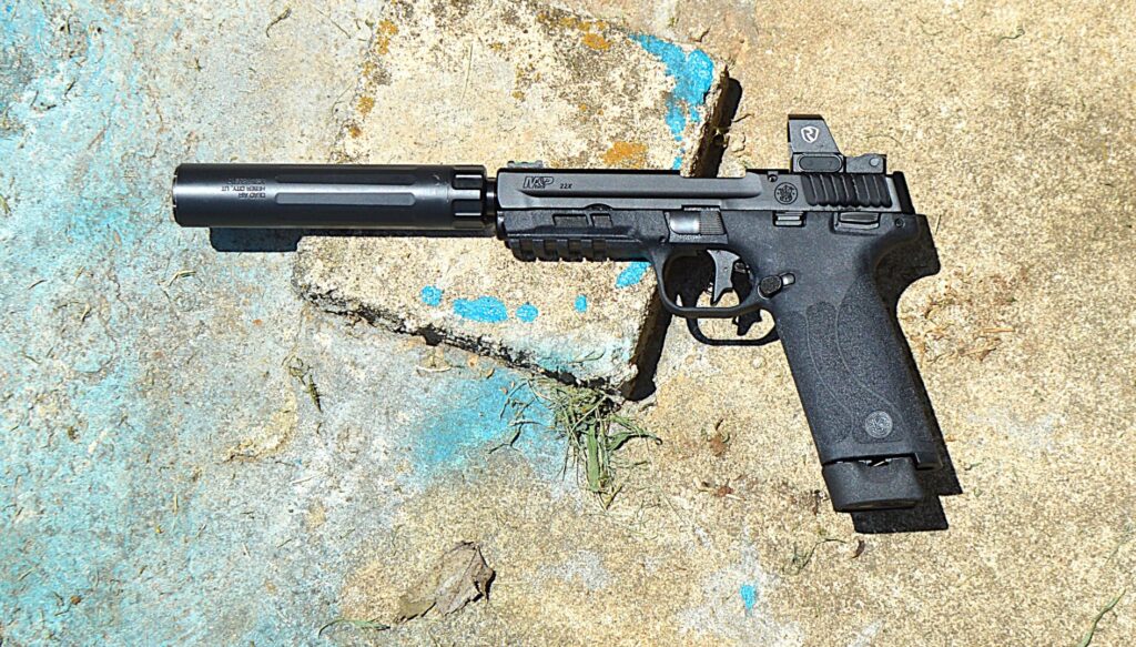 Firearm with suppressor